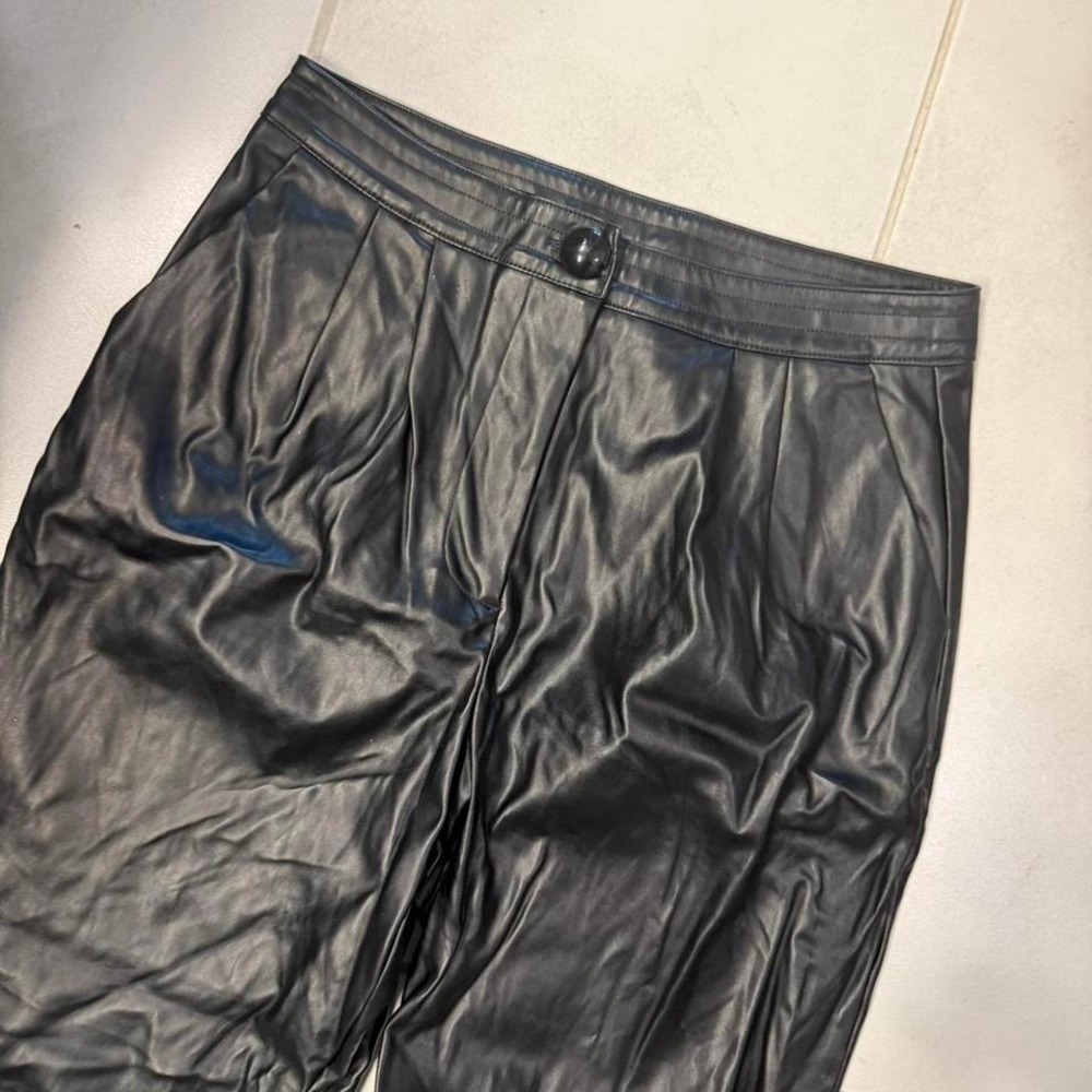 Princess Polly Black Faux Leather Pants Size‎ 8